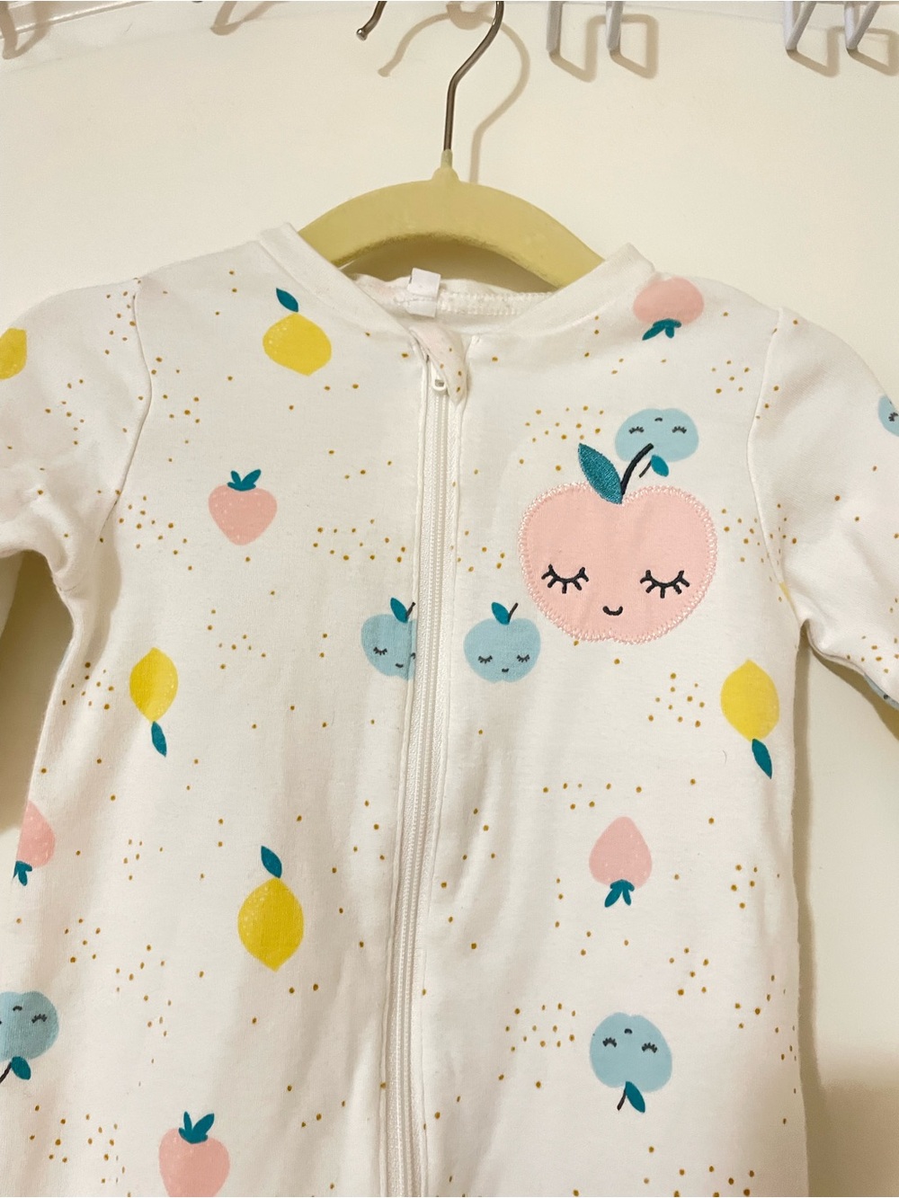 5/$30🍒Baby White Apple-Print Footie